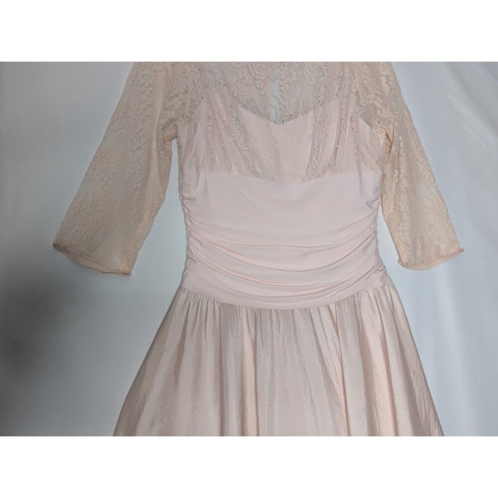 JESSICA HOWARD Midi Ballet Pink Floral Lace Fit and Flare Dress size 10 Wedding - Picture 3 of 9